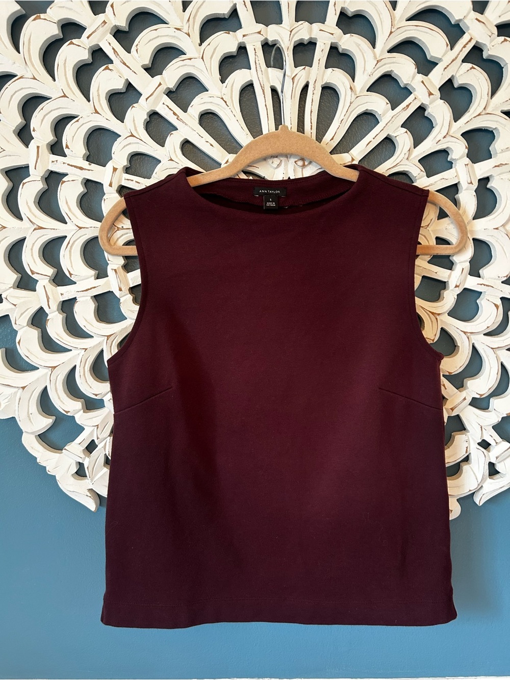 Ann Taylor Sleeveless Shell Sweater  - Deep Burgundy